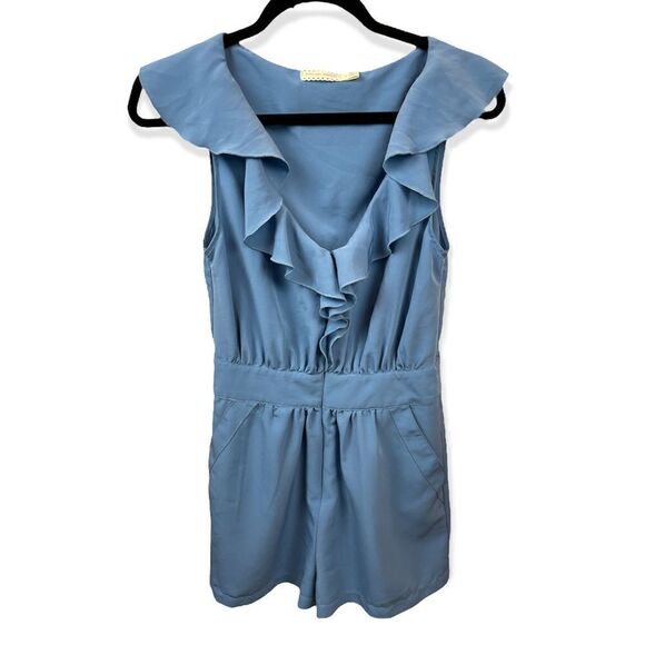 Urban Outfitters / Pins & Needles Ruffle Romper in Light Blue, size 2 - VGUC - Picture 1 of 12